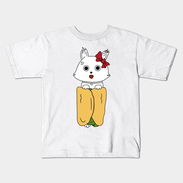 Cat burrito Kids T-Shirt by Rishirt